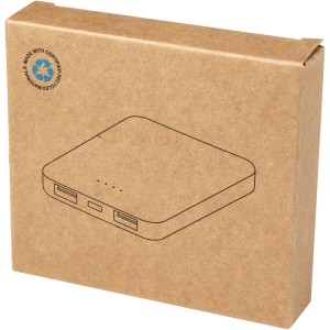 Asama jrahasznostott manyag powerbank, 5000 mAh, fehr (powerbank)