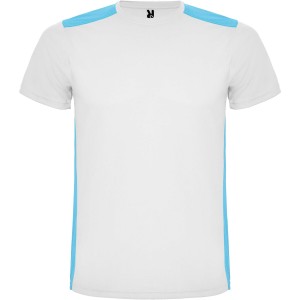 Detroit rvid ujj uniszex sportpl, white, turquois (T-shirt, pl, kevertszlas, mszlas)