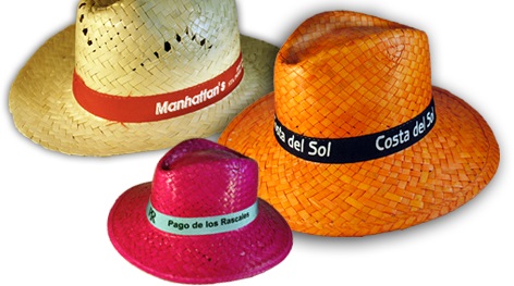 Szalmakalap log�zott szalaggal