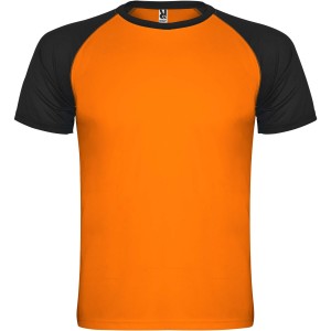 Indianapolis rvid ujj gyerek sportpl, fluor orange, solid black (T-shirt, pl, kevertszlas, mszlas)