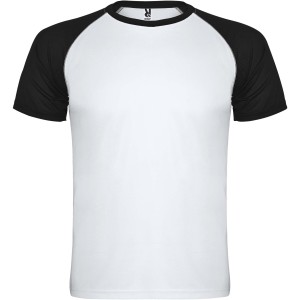 Indianapolis rvid ujj uniszex sportpl, white, solid black (T-shirt, pl, kevertszlas, mszlas)