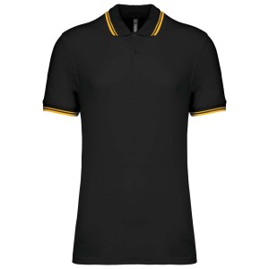 Kariban frfi rvidujj gallros pl, Black/Yellow (gallros pl, 90-100% pamut)