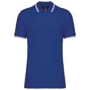 Kariban frfi rvidujj gallros pl, Royal Blue/White (gallros pl, 90-100% pamut)