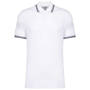 Kariban frfi rvidujj gallros pl, White/Navy (gallros pl, 90-100% pamut)