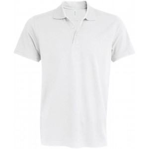 Kariban Mike frfi pik pl, White (gallros pl, 90-100% pamut)