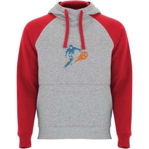 Roly Badet gyerek kapucnis pulver, Heather grey, Red (pulver)