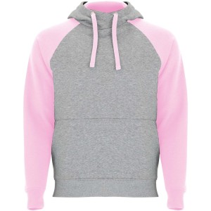 Roly Badet uniszex kapucnis pulver, Heather grey, Light pink (pulver)