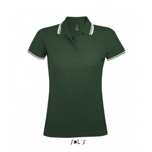 Sols Pasadena ni pikpl, Forest Green/White (gallros pl, 90-100% pamut)