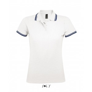 Sols Pasadena ni pikpl, White/Navy (gallros pl, 90-100% pamut)
