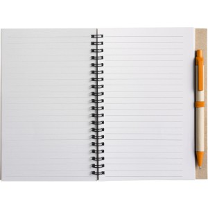jrahasznostott spirlfzet tollal, 60 lapos, narancs/natr (fzet, notesz)